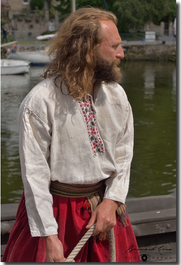 Taras, réglage des aussières avant la venue de l'ambassadeur, Pont-Aven 19/08/2017. Photo B. Grua 
