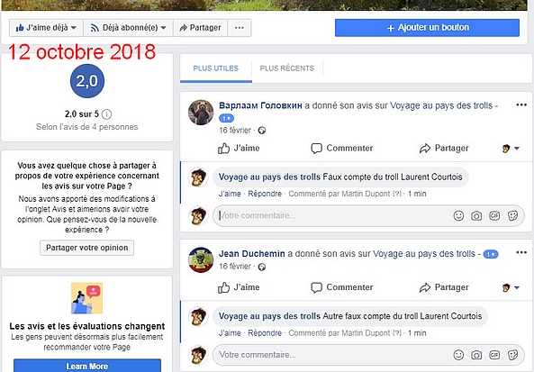 Confirmation des faux comptes de Laurent Courtois Ukraine