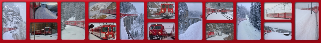Trains sur l'itinéraire du Bernina Express et du Glacier Express en hiver Bernard Grua