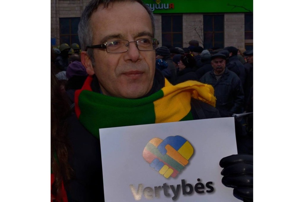 Bernard Grua, Maidan, Kiev, avec les couleurs de la Lituanie
