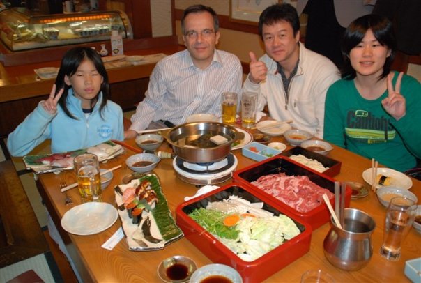 Bernard Grua, dîner dans un restaurant coréen à Osaka, Japon