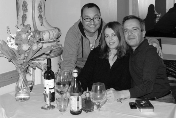 Bernard Grua avec Sabina et Maurizio, Restaurant Ovest, Schlütherstrasse, Berlin