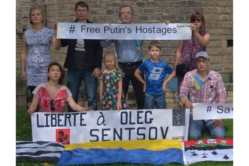 Bernard Grua, flashmob à nantes pour la libération d'Oleg Sentsov, 16 juin 2018