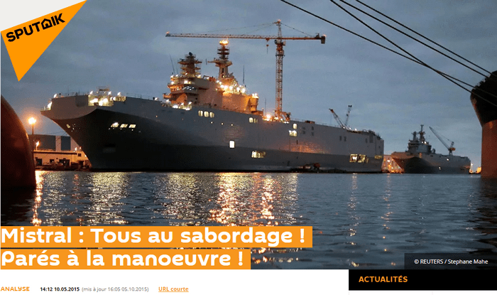 Sputnik "Mistral: Tous au sabordage! Parés à la manoeuvre!" - Sputnik 10/05/2015