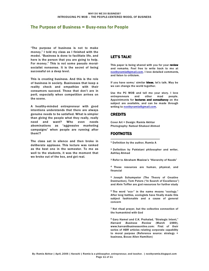 Ramla Akhtar - WHY DO WE DO BUSINESS?
INTRODUCING PC MOB – THE PEOPLE-CENTERED MODEL OF BUSINESS 11