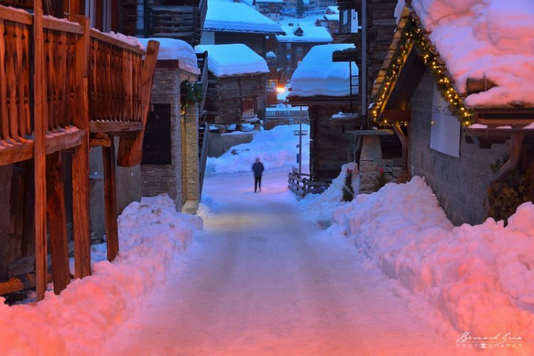 Bernard Grua, heure bleue, blue hour, Zermatt, Suisse