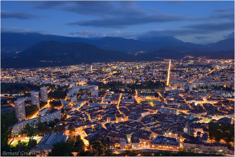 Bernard Grua, heure bleue, blue hour, Grenoble, France