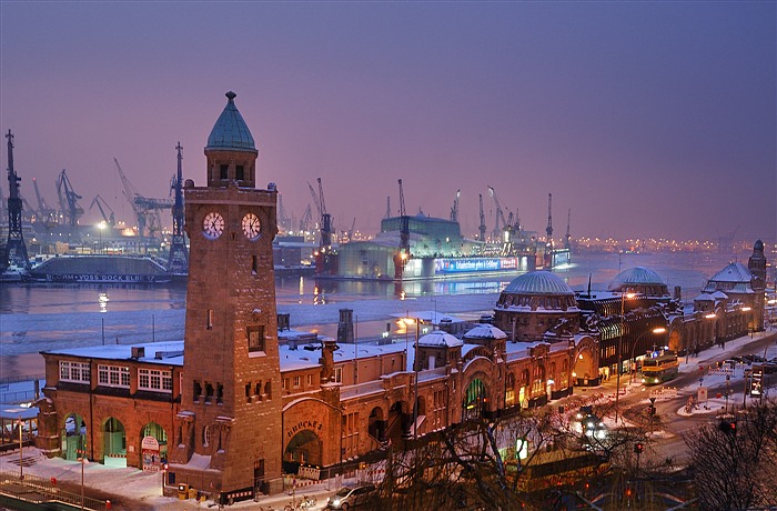 Bernard Grua, heure bleue, blue hour, Hambourg, Allemagne