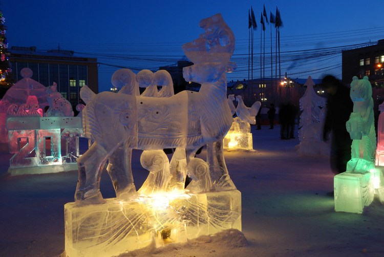 Bernard Grua, heure bleue, blue hour, Russie, Sibérie, Iakoutsk