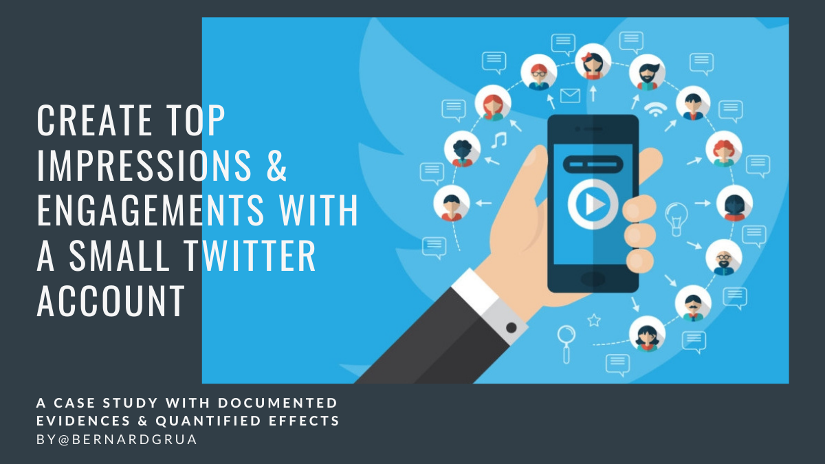 Even small Twitter accounts can reach top engagements and impressions if they focus on quality posts. Sharing original and interesting content, bringing expertise, supporting other users for a cause are rewarding. Visuals such as images and videos are appreciated by an audience. Taking relevant part into a conversation launched by an influencer and expert is good tool for reaching an audience. But, the must is to get your posts retweeted by influencers. It allows you to enjoy their followers and their engagements.