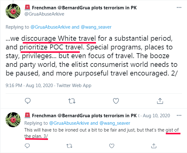 Ramla Akhtar: "Nous (sic) décourageons le voyage des Blancs. Nous priorisons le voyage des gens de couleurs."