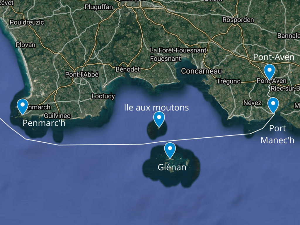 Tchaika Presvyata Pokrova, carte de Pont-Aven  à Penmarc'h