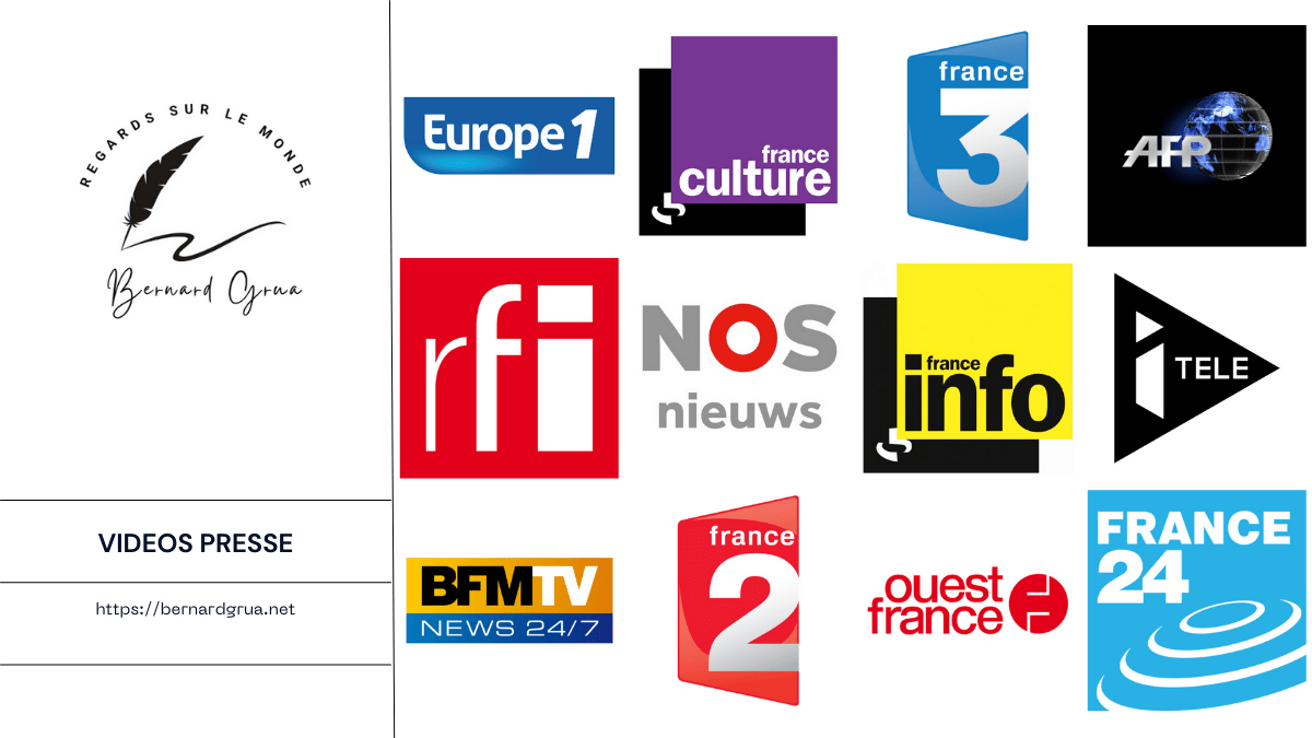 Vidéos et podcasts des principaux organes d'information présentant la parole publique de Bernard Grua. Ces médias sont sous-titrés en anglais. Videos and postcasts of the main news organizations presenting the public speech of Bernard Grua. These media have English subtitles.