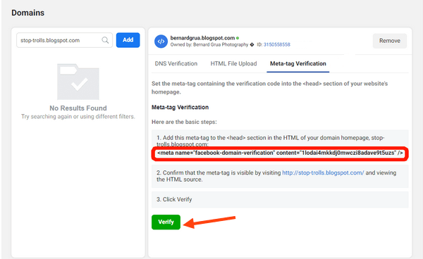 Lancer a vérification par Facebook, cpature par Bernard Grua