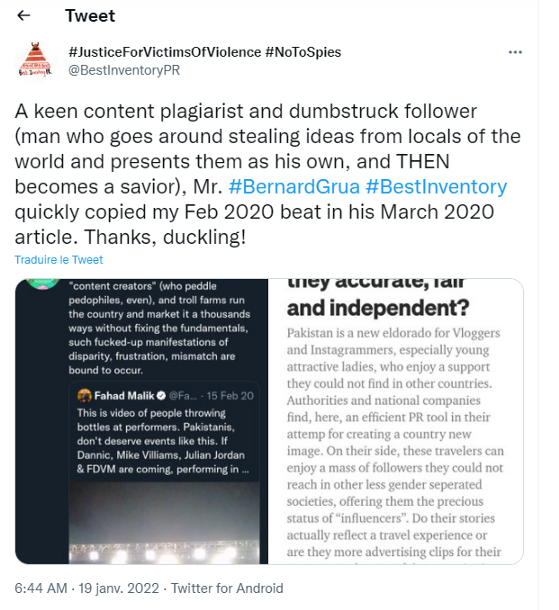 Ramla Akhtar, aka Rmala Aalam, @GruAbuseArkive, tweet under @BestInventoryPR