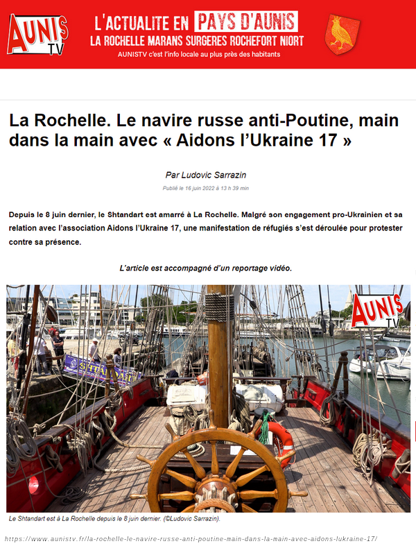 Fregate Shtandart, Vladimir Martus, Aunis TV