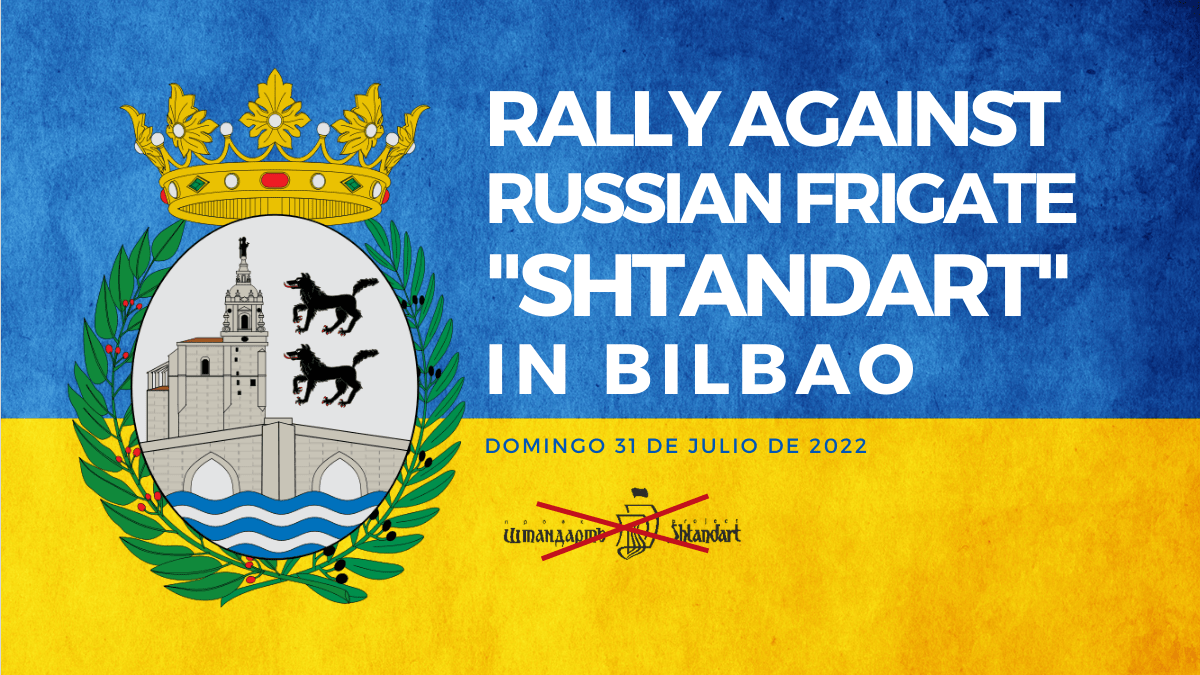 Protest against russian frigate shtandart, Bilbao