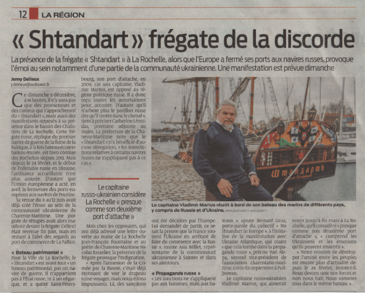 Sud ouest manifestatioon shtandart