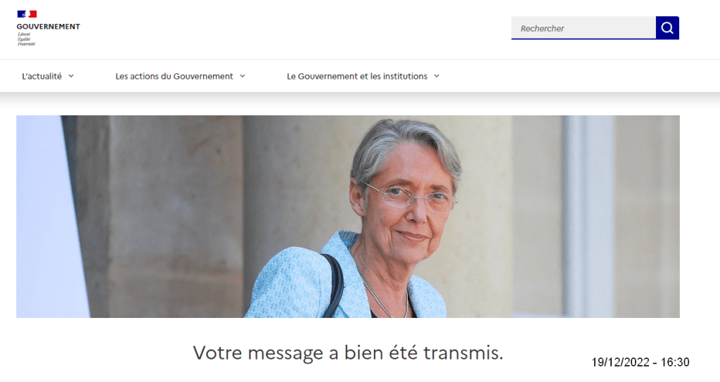 Shtandart, Ms Elisabeth Borne, Prime Minister