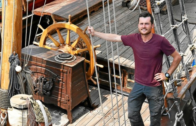 Arthur Gazzarin sur la frégate "Shtandart" à Douarnenez, le 17/07/2022. Photo Dimitri L'Hours, Le Télégramme