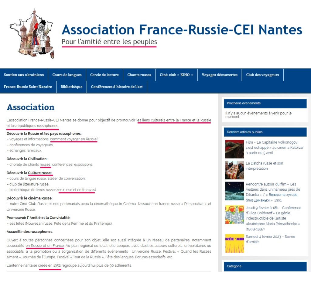 Accueil association France-Russie-CEI Nantes