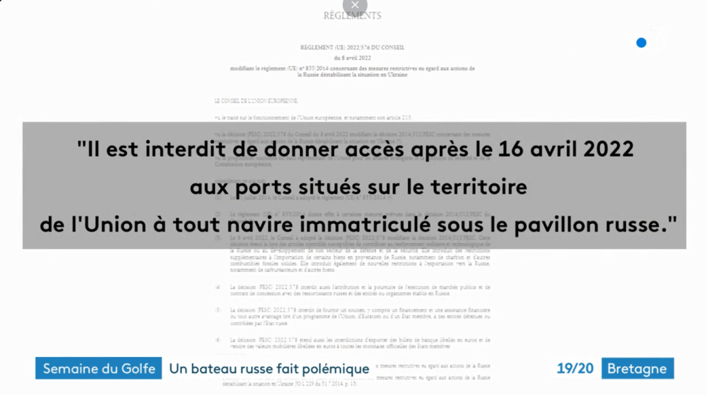 Escale à Calais : JT de France 3, 18 Mars 2023