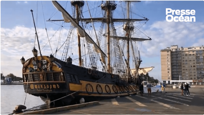 Vidéo-No Shtandart in Europe ont accueilli le navire Shtandart à Saint-Nazaire