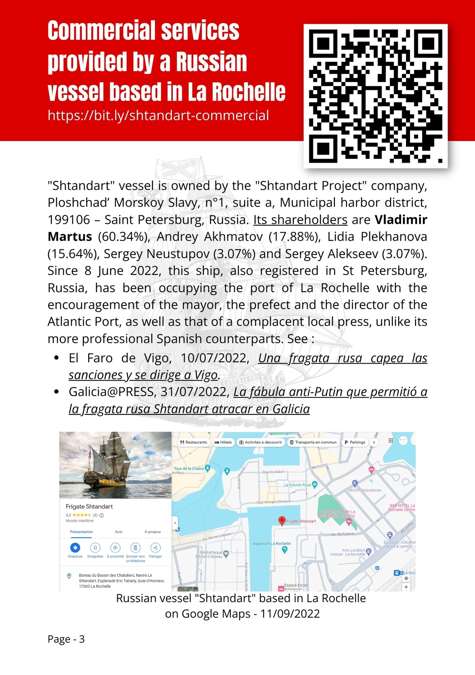 Shtandart is based in La Rochelle