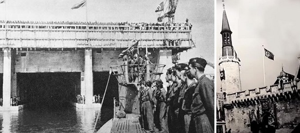 Base sous-marine de La Rochelle La Pallice et Hôtel de Ville de La Rochelle pendant la Seconde guerre mondiale