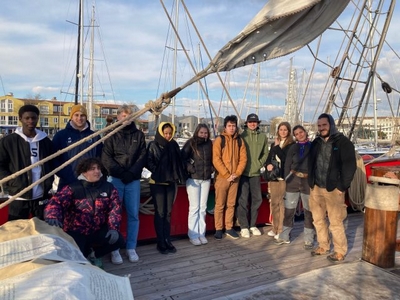 Patrice Bernier, frégate russe Shtandart : Union Maritime La Rochelle - Visite du Port de Plaisance de La Rochelle 08/03/2023