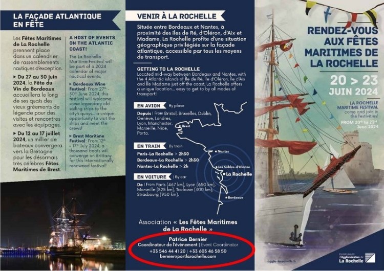 Patrice Bernier, coordinateur des Fêtes Maritimes de La Rochelle