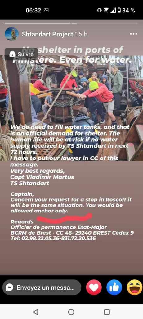 Story Facebook de "Shtandart Project" 2