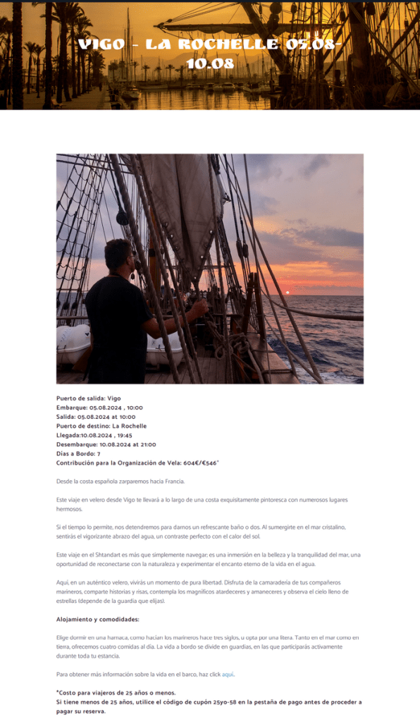 Le Shtandart avait initialement prévu d'être le 10 août 2024 à La Rochelle