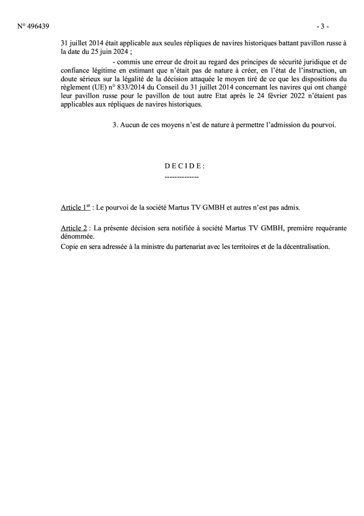 Shtandart et son avocat, Thierry Clerc, 18 novembre 2024