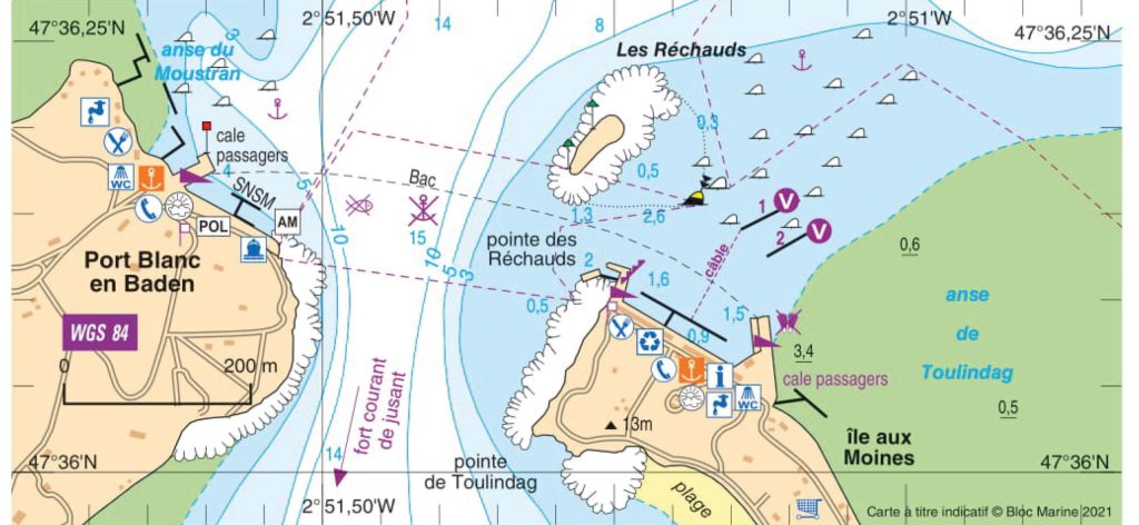 Frégate russe Shtandart : Chenal Baden - Île aux Moines, Port Blanc et port du Lério