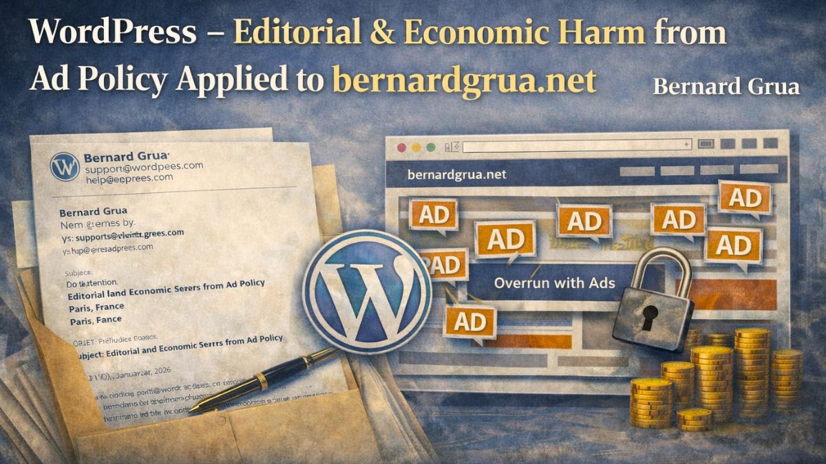 Example of intrusive advertising on WordPress bernardgrua.net.