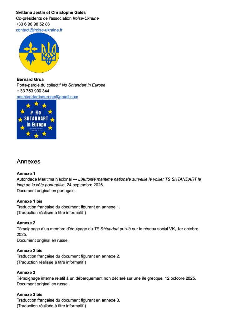 Acknowledging the French Maritime Prefects for the 5 March 2026 Order on the Russian Vessel TS Shtandart  — Page 3