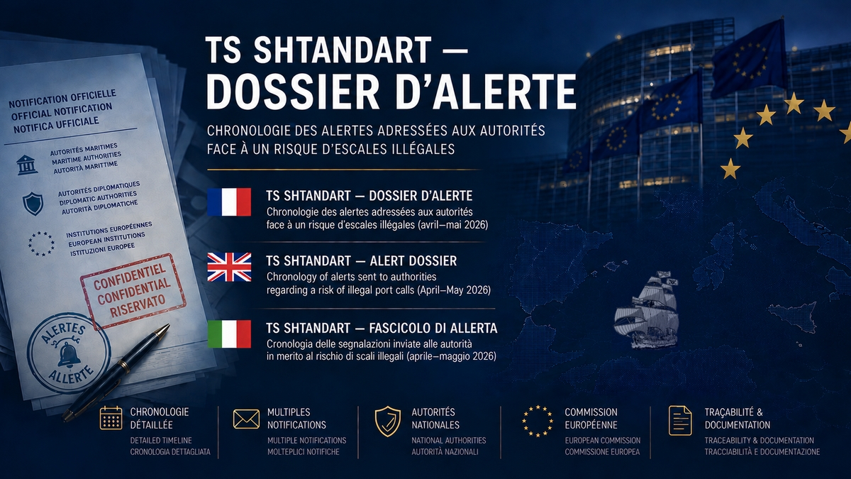 TS Shtandart — Dossier d’alertes adressées aux autorités face à un risque d’escales illégales au printemps&nbsp;2026