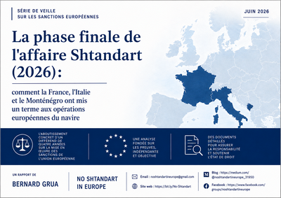 Après quatre années d'enquête et de mobilisation, l'affaire du Shtandart est opérationnellement close. Les décisions des trois préfectures maritimes françaises, ainsi que les interdictions prononcées par l'Italie et le Monténégro, ont définitivement mis fin aux opérations européennes du navire russe.
